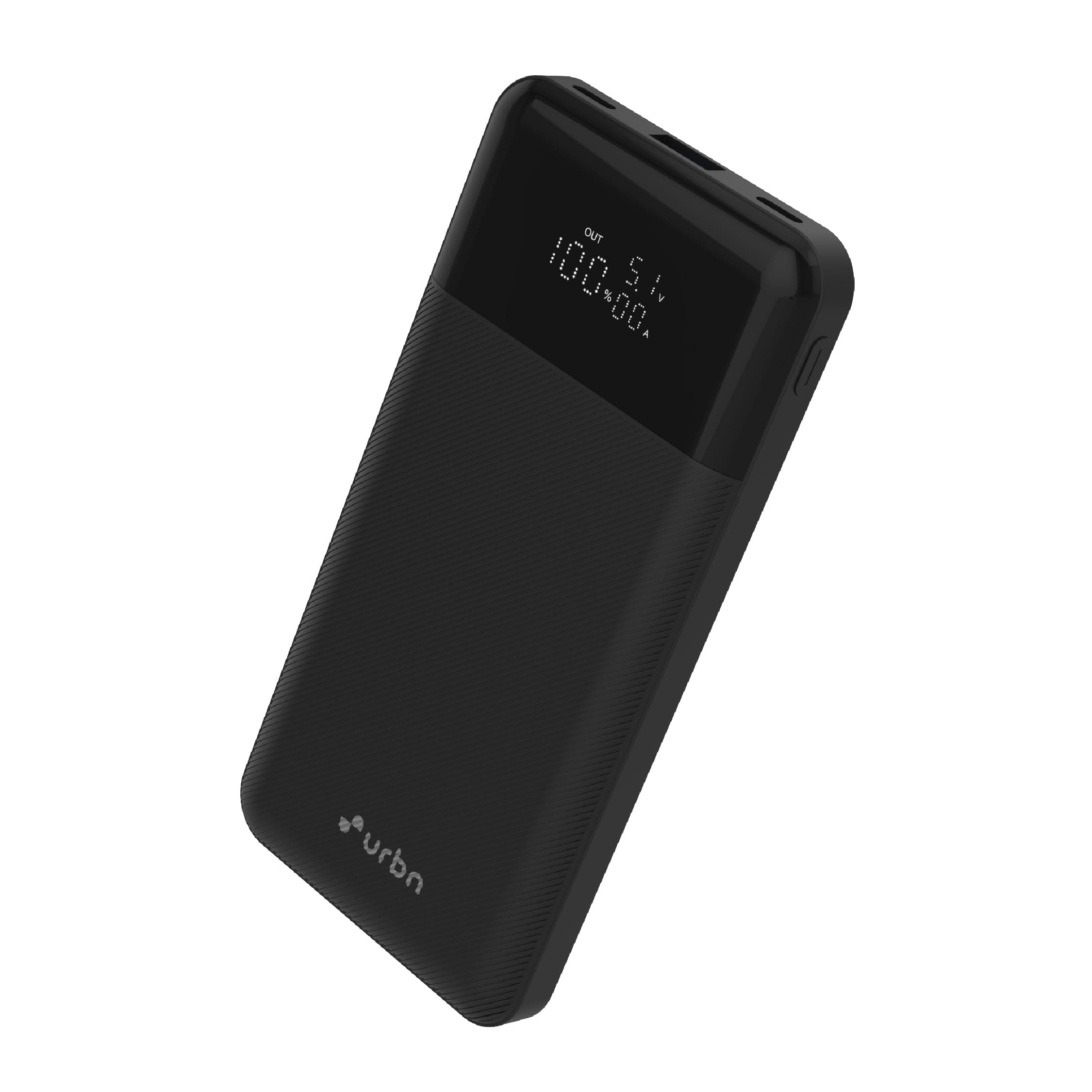 URBN 10,000 mAh Edge Power Bank with Smart LED Display, Ultra Slim & Compact, 22.5W Fast Charging, Power Delivery, Quick C...