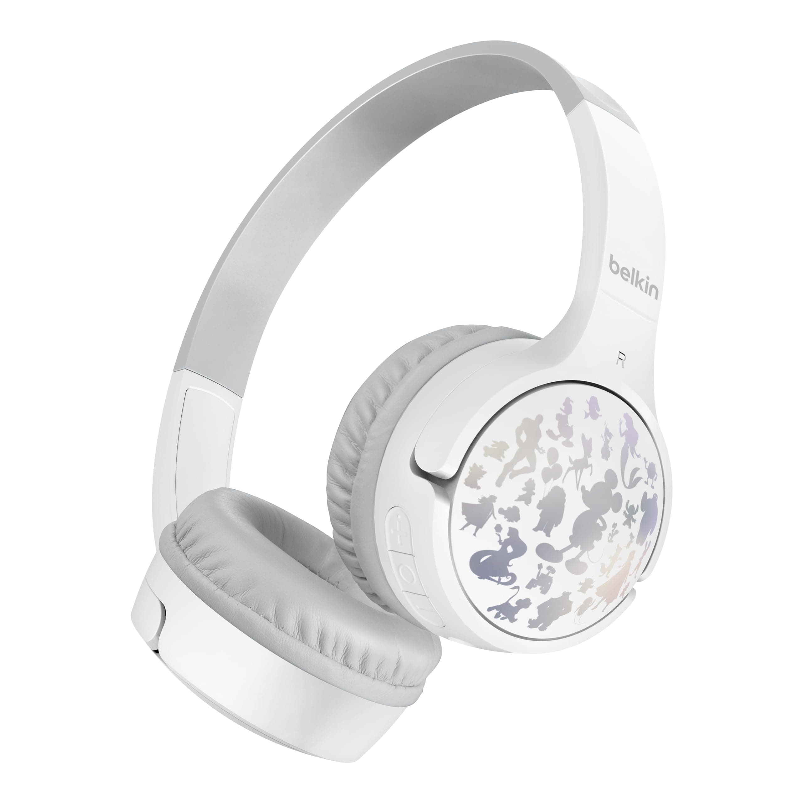 Belkin X Disney, Special Disney 100 Mickey & Friends Edition, Safe Wireless On-Ear Kids Headphones with Mic, 30 Hours Playtime - Silver (Disney- 100 M...