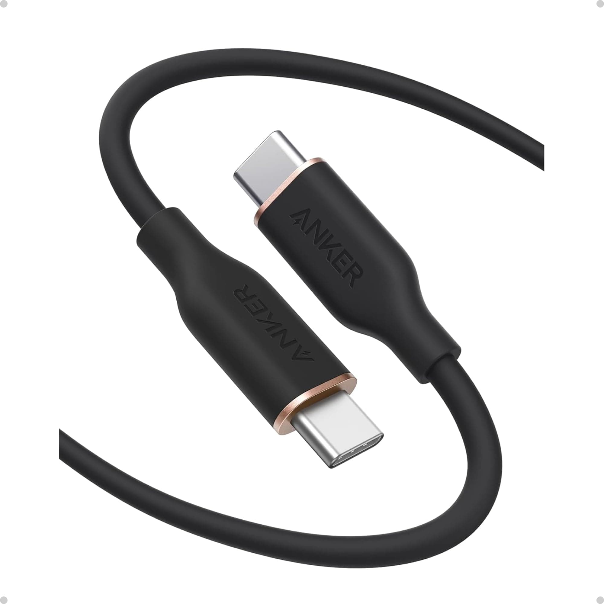 Anker USB C Cable, Type C Flow Cord, Fast Charging for iPhone 17 Series, MacBook Pro 2020, and More (USB 2.0) (240W) (1, Black, 6FT)