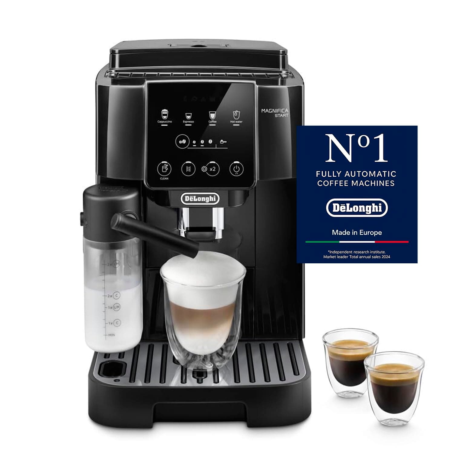 Delonghi Magnifica Start ECAM220.60.B | Fully Automatic Coffee Machine| One Touch Cappuccino Maker | Black