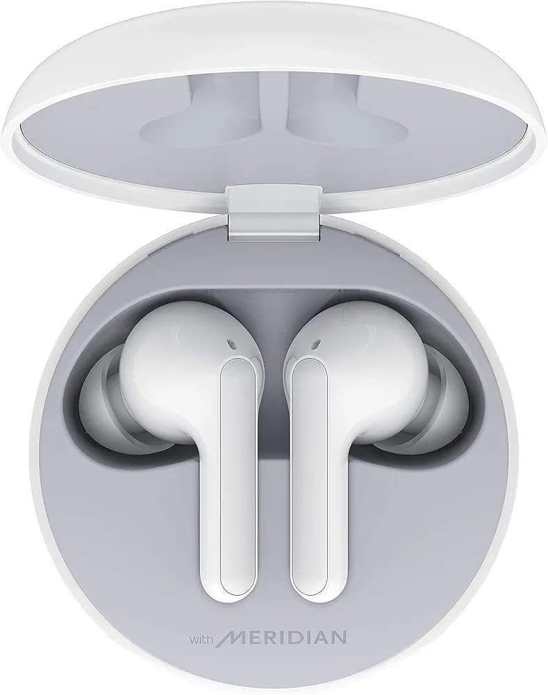 (Renewed) LG Tone Free HBS-FN4 True Wireless Bluetooth Earbuds - Prestigious British Meridian Sound, Noise Isolation, Wireless Headphones with 2 mics, IPX4 Water Resistance, Total 18 Hours Battery Life(White)