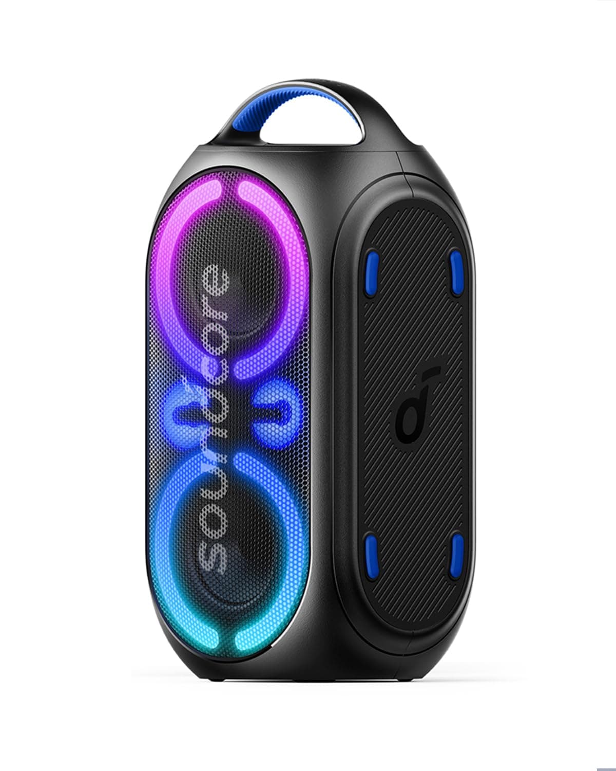Anker soundcore Rave Party 2 Portable Speaker, 120W Stereo Sound, PartyCast 2.0, Light Show, IPX4 Water-Resistant, 16H Playtime, Mic Input, Custom EQ & Bass Up for Party, Tailgating, Backyard, Pool