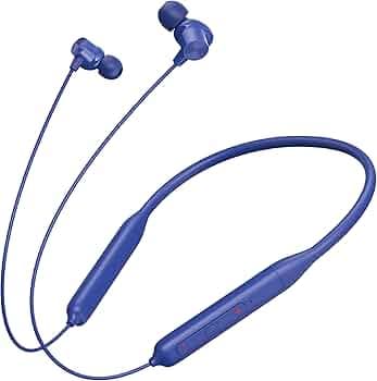 Techfire T60 Bullets Wireless Z Bass Edition Neckband Headphone with 40 hr Playtime Bluetooth Headset (Blue, in The Ear)