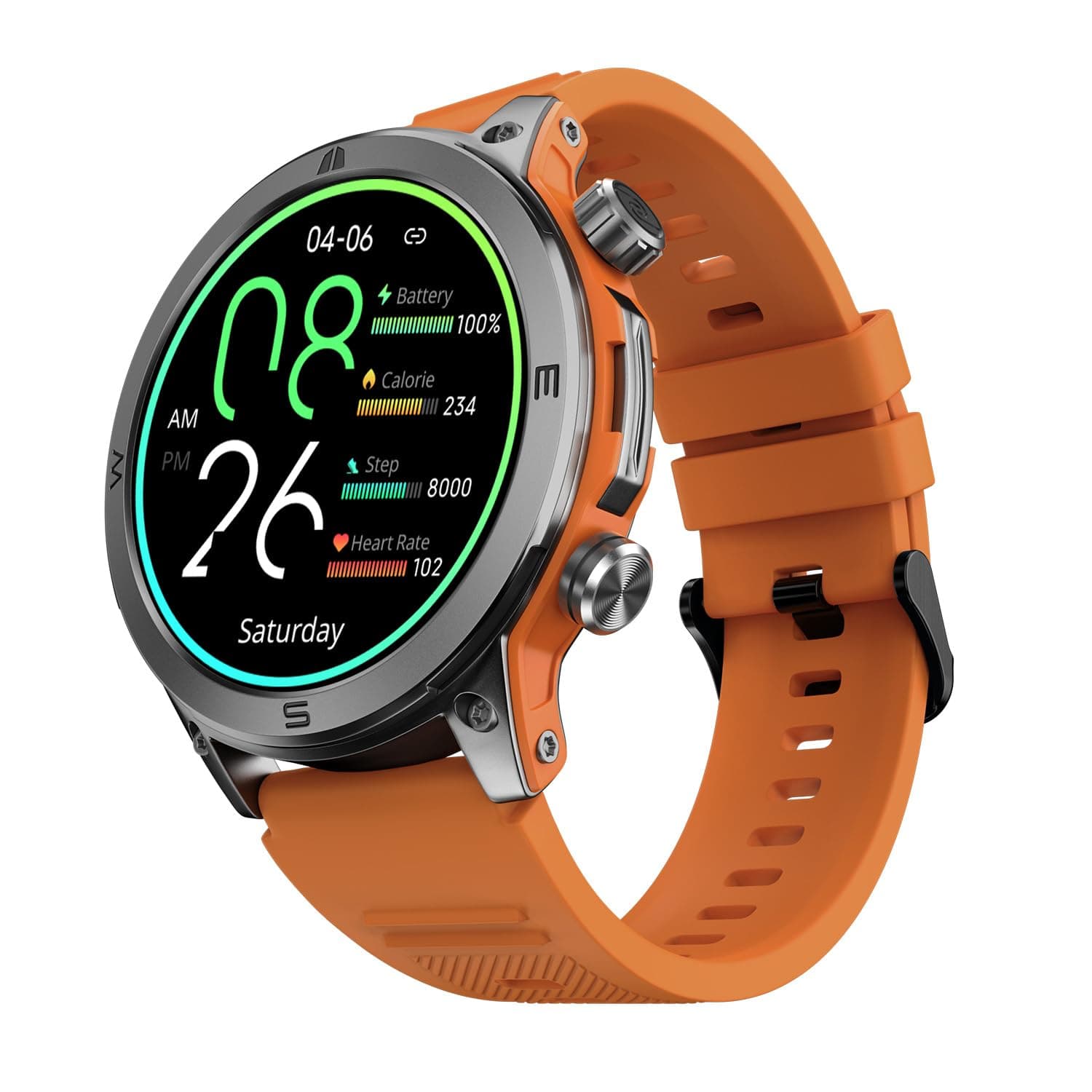 Noise Newly Launched Endeavour Rugged Design 1.46" AMOLED Display Smart Watch, BT Calling, SoS Feature, Rapid Health & 100+ Sports Modes- (Fiery Orang...