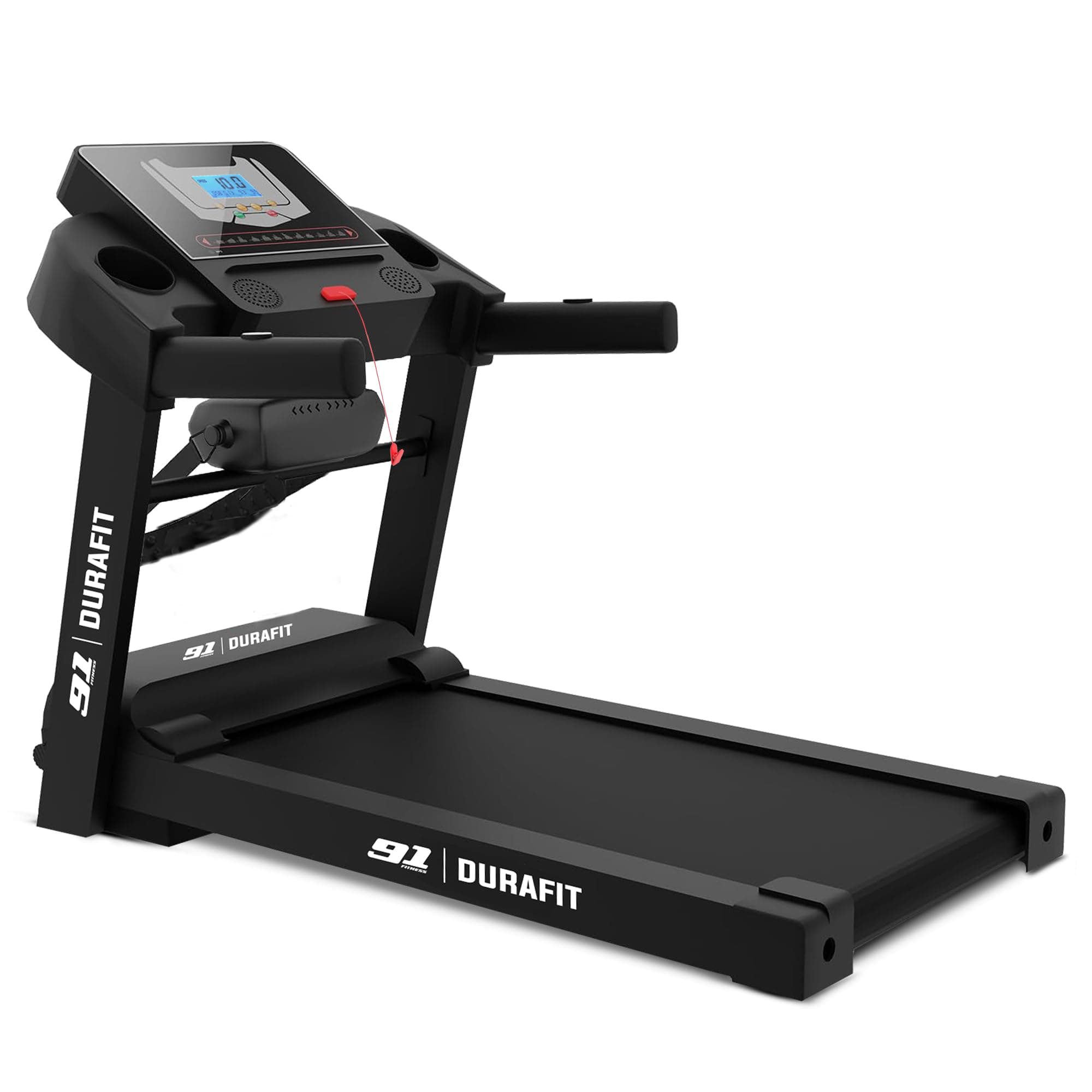 Durafit Spark Multifunction | 2.0 HP Peak DC Motorized Treadmill | Home Cardio Workout | Max Speed 10 Km/Hr | Max User Weight 100 Kg | LED Display | Free Installation Assistance