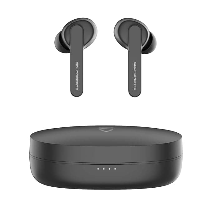 SoundPEATS TrueCapsule TWS Wireless Ear-Buds, Upto 24 Hours Total Playtime, IPX5 Water & Sweat Resistant, Soft Touch Controls, Built-in Volume Control