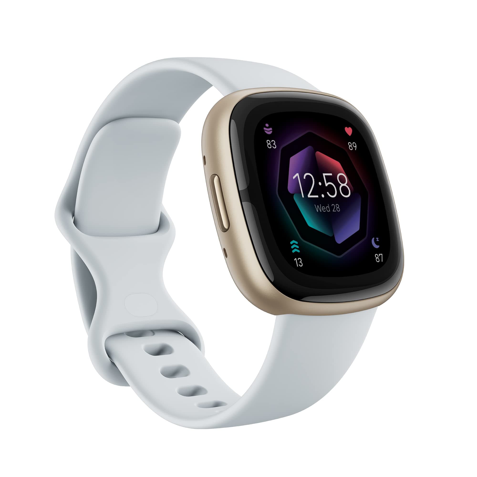 Fitbit Sense 2 Health & Fitness Watch (Blue Mist / Soft Gold Aluminium) with 6-Month Premium Membership