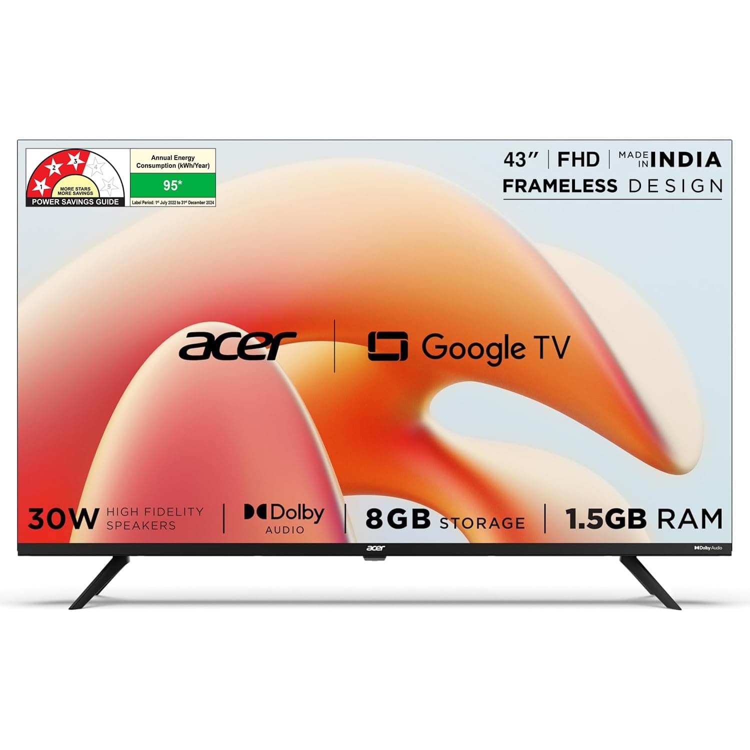 acer 109 cm (43 inches) G Plus Series Full HD LED Smart Google TV AR43FDGGR2841AD
