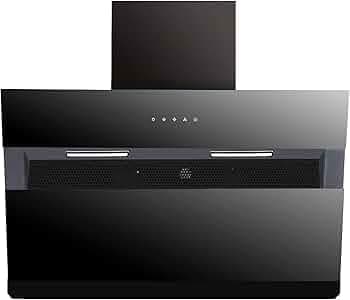 Hafele Leo 90, 800 m3/hr Wall Mounted Chimney (Filter Free Cooker Hood, Super Illuminating LED Strip Panel, Feather Touch Control), Black
