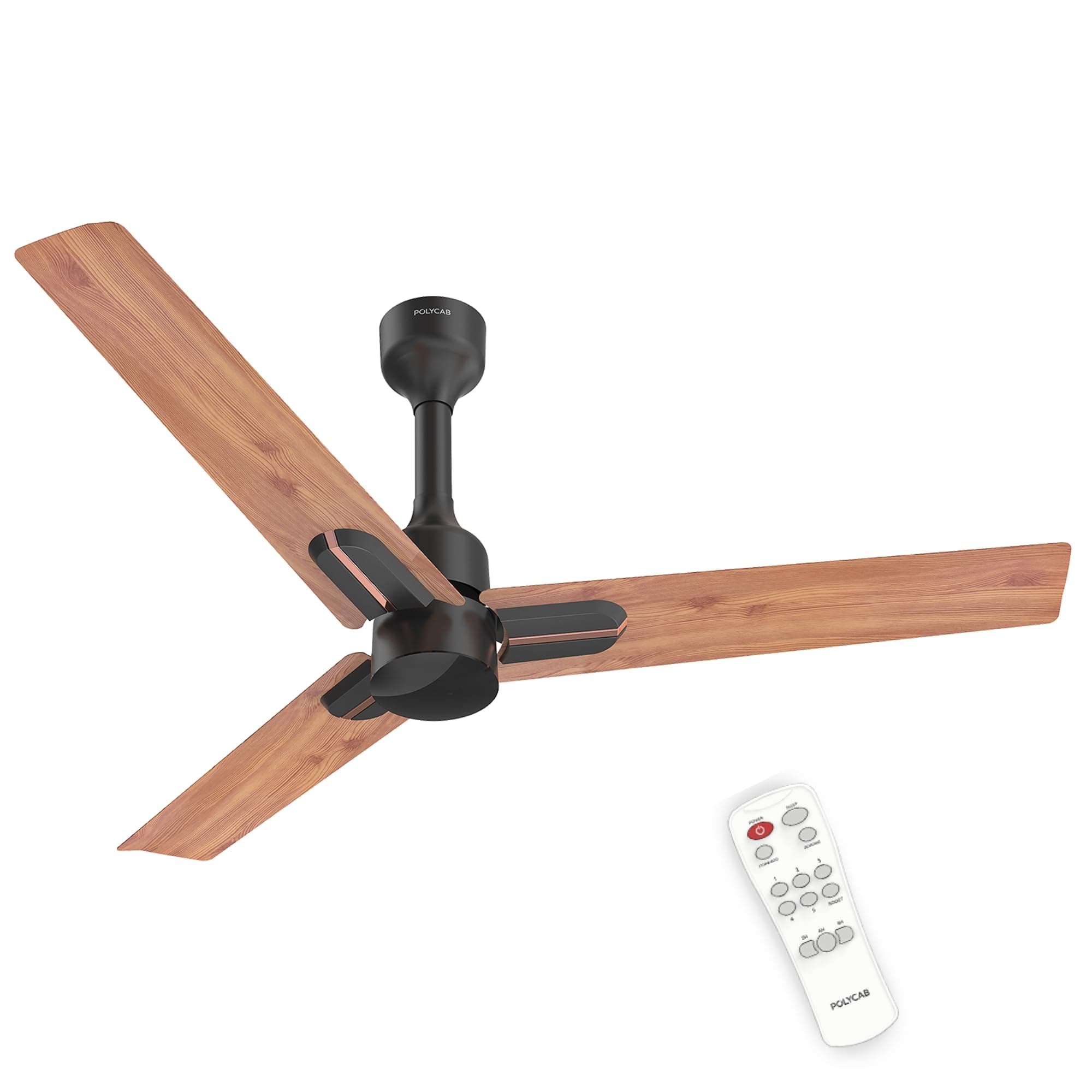 Polycab Wizzy Neo 1200mm 5-Star BLDC, Remote Ceiling fan for home | 100% Copper, High Air Delivery, 7 Speed Setting, Sleep Mode, Reverse Rotation, Boo...