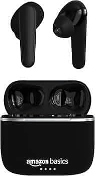 Amazon Basics True Wireless in-Ear Earbuds with Mic, Touch Control, IPX5 Water-Resistance,Bluetooth 5.0, Up to 80 Hours Play Time, Voice Assistance&Fa...