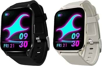 Fastrack New Reflex Beat+ 1.69 UltraVU Display Smartwatches Rakhi Gifts for Brother & Sister (Invisible Black & Black-Rose Gold)
