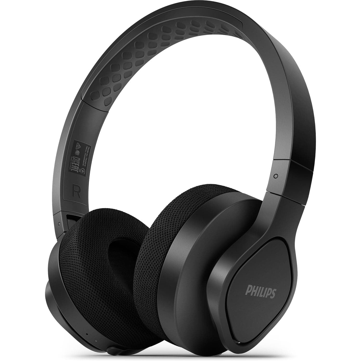 Philips Audio TAA4216 On-Ear Sports Bluetooth Headphones with IP55 Dust/Water Protection, 35 Hours Play Time, Cooling & Washable Ear Cups, Quick Charge, 40 mm Drivers and Built-in Mic (Black)