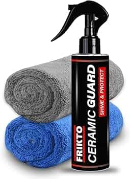 Frikto Ceramic Guard For Car 250Ml Water Repellent Spray for Extreme Gloss, Slickness & UV Protection (Two Free Microfiber Cloths)