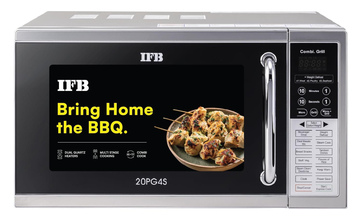 IFB 20 L Grill Microwave Oven (20PG4S, Black & Silver, With Starter Kit)