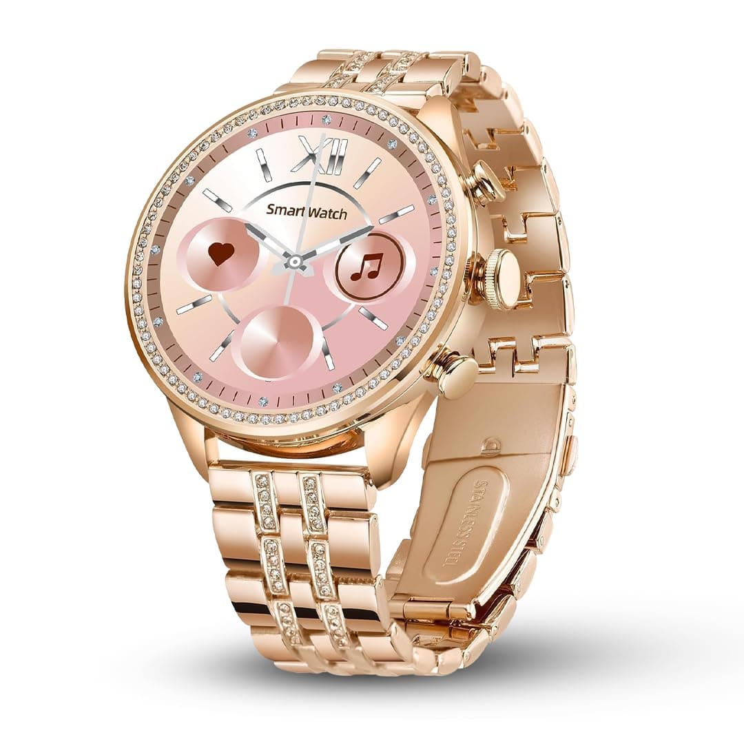 PunnkFunnk GEN 9 Smartwatch for Women with Metal Strap & HD Display, Bluetooth Calling, 100+ Watch Faces, Health Tracker, Sports Modes & IP67 Waterpro...