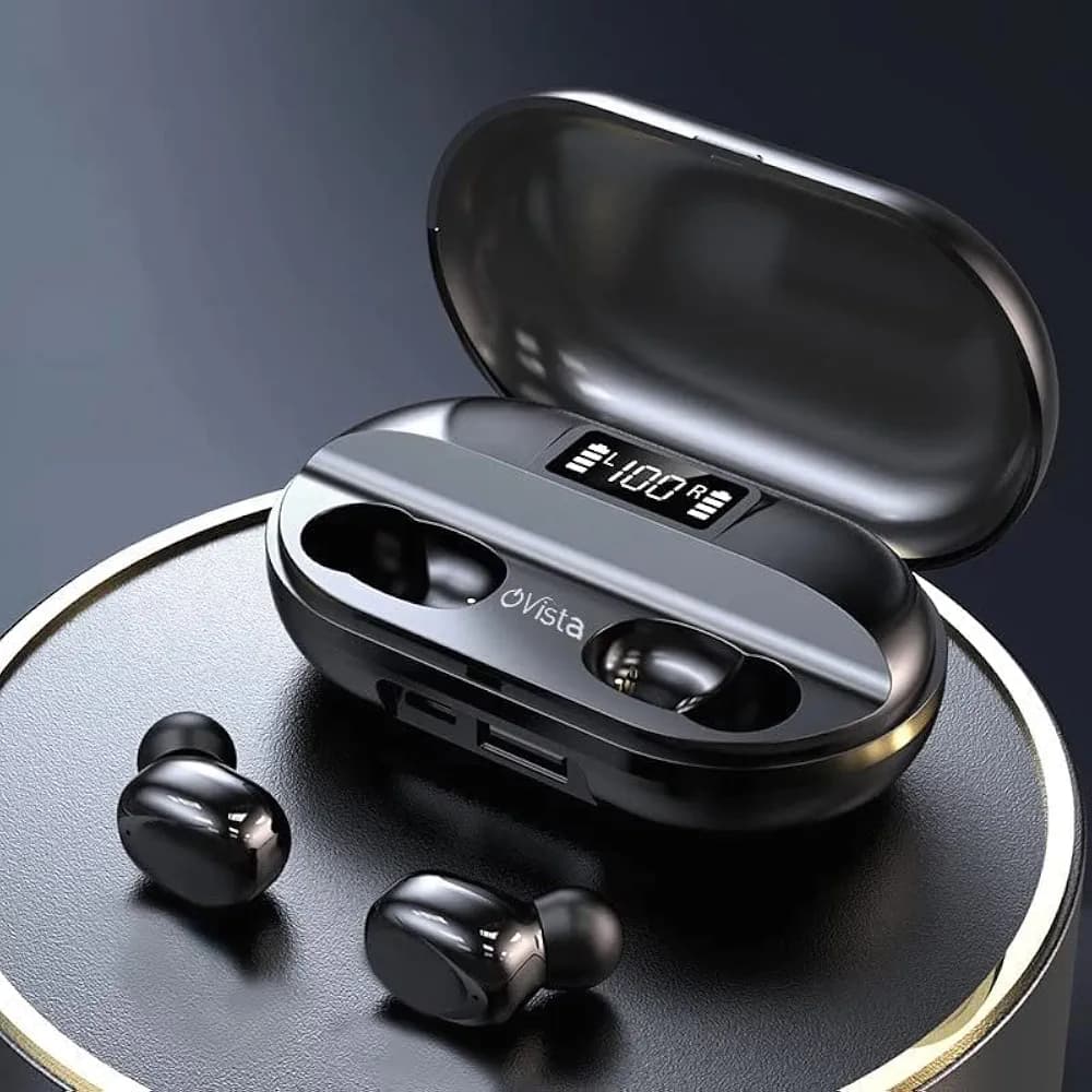 CJGV T2 TWS 5.0 Bluetooth Earphone Noise Cancelling with 1500mah Power Bank with led Display Earbuds Compatible for All Smartphone(Model - T2)