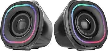(Refurbished) Portronics in Tune 5 12W Portable USB Powered Wired Speaker with Volume Control, 3.5mm AUX in, HD Sound, 2.0 Channel, RGB Lights Control...
