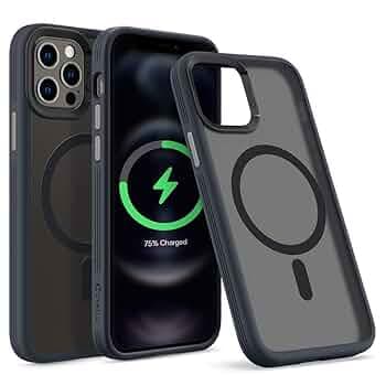 Spigen Cyrill Color Brick Mag for iPhone 12 Pro/12 Case, Black Dark Grey iPhone 12 Pro/12 Back Cover - TPU+PCGraphite Mag