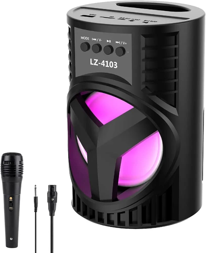 ALCHIKO LZ-4103 5W 2.1 Channel Bluetooth Speaker with Wired Mic - (Black)