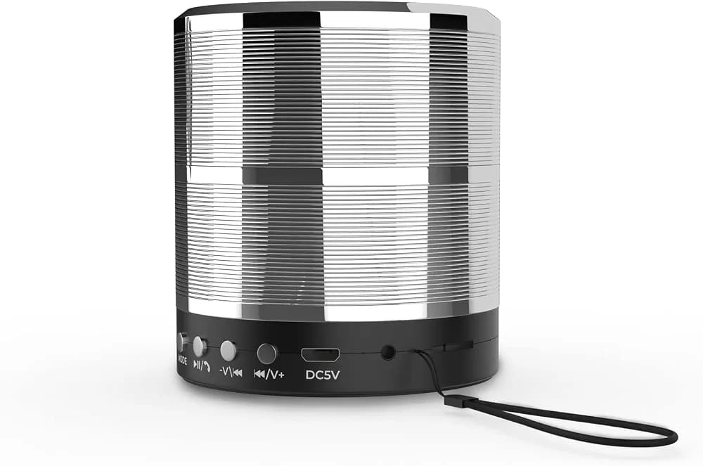 Aroma® Studio 7 Mini 3W Bluetooth Speaker Hi-fi Stereo Sound Surround Upto 4 Hours Playback, Best for Mobile, Laptop/PC, Ipad, Media Players with Multi Modes Aux/TF Card/USB Drive (Silver)