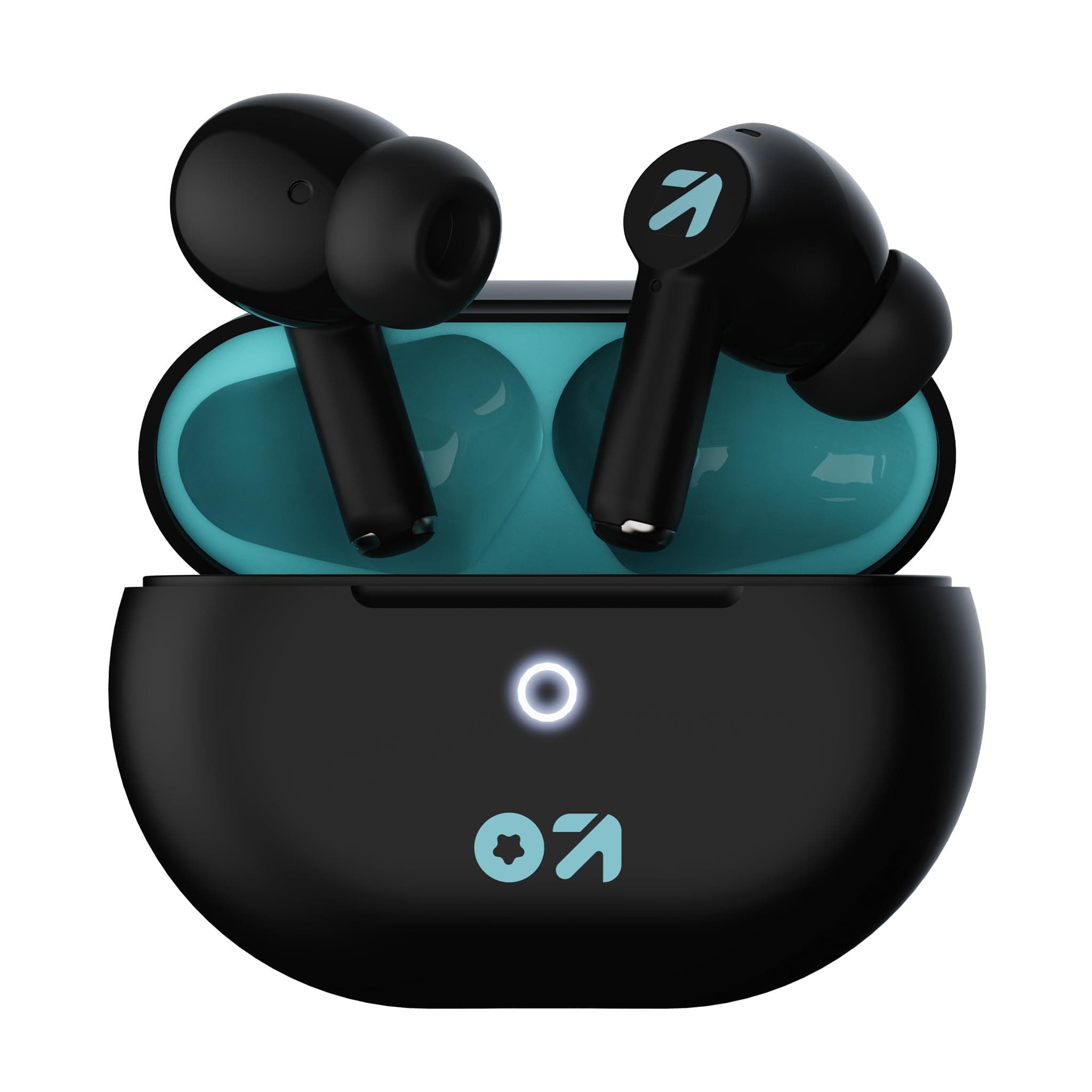 GOBOULT W40 TWS with Zen Quad Mic ENC, 48Hr Playtime,13mm Large Drivers, 45ms Low Latency Gaming, 5.3v Bluetooth Calling, Fast Charging, Health Monito...
