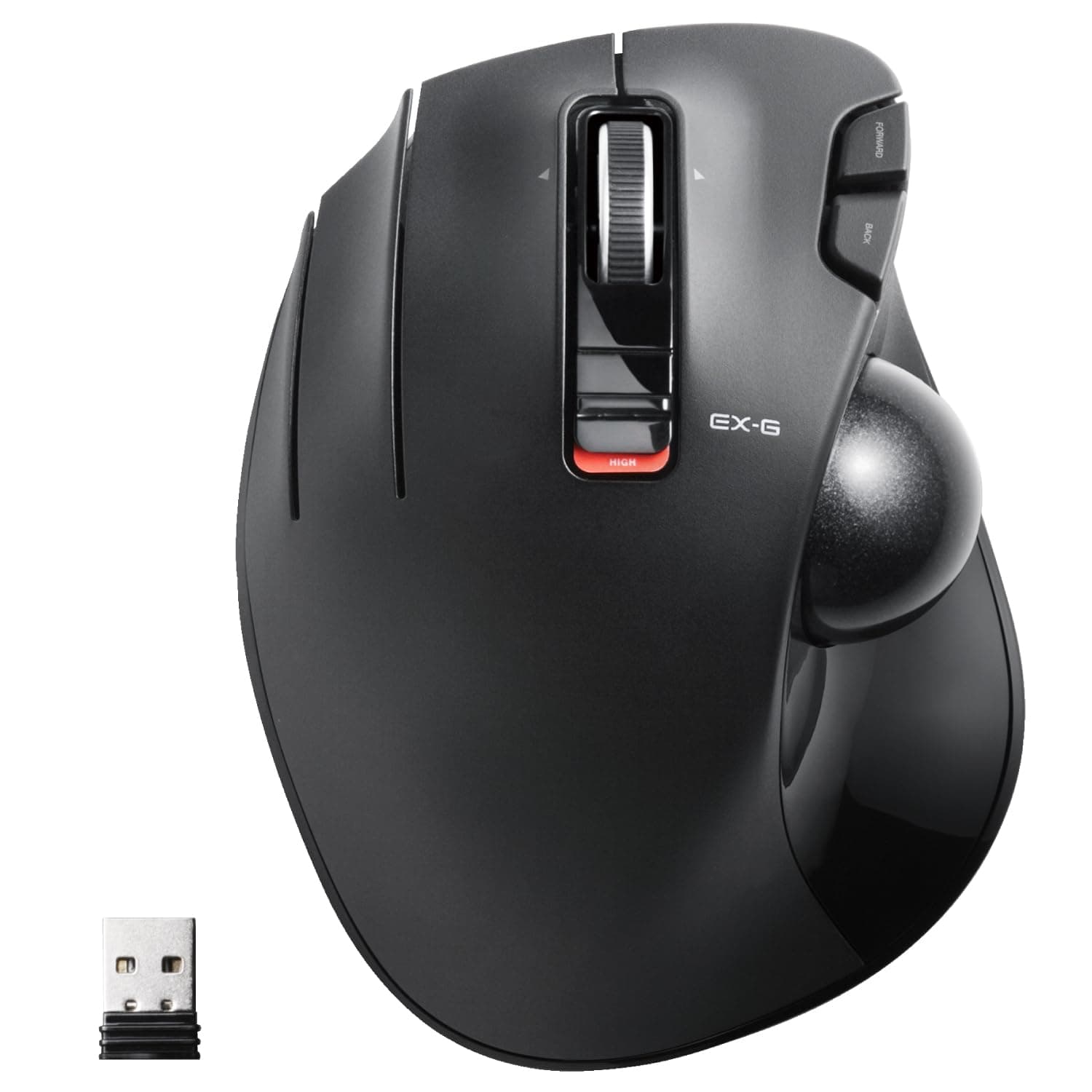 ELECOM Left-handed Wireless track ball mouse 6 button Tilt function Black M-XT4DRBK