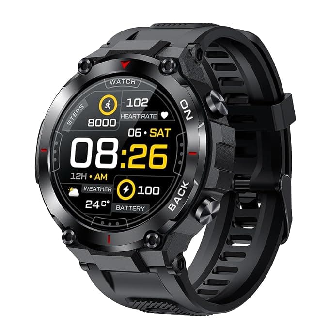 Tiqo® Series-A Pro AGPS Smartwatch with Strava, HR, SPO2, Exercise and Sleep Tracking, 14 Day Battery