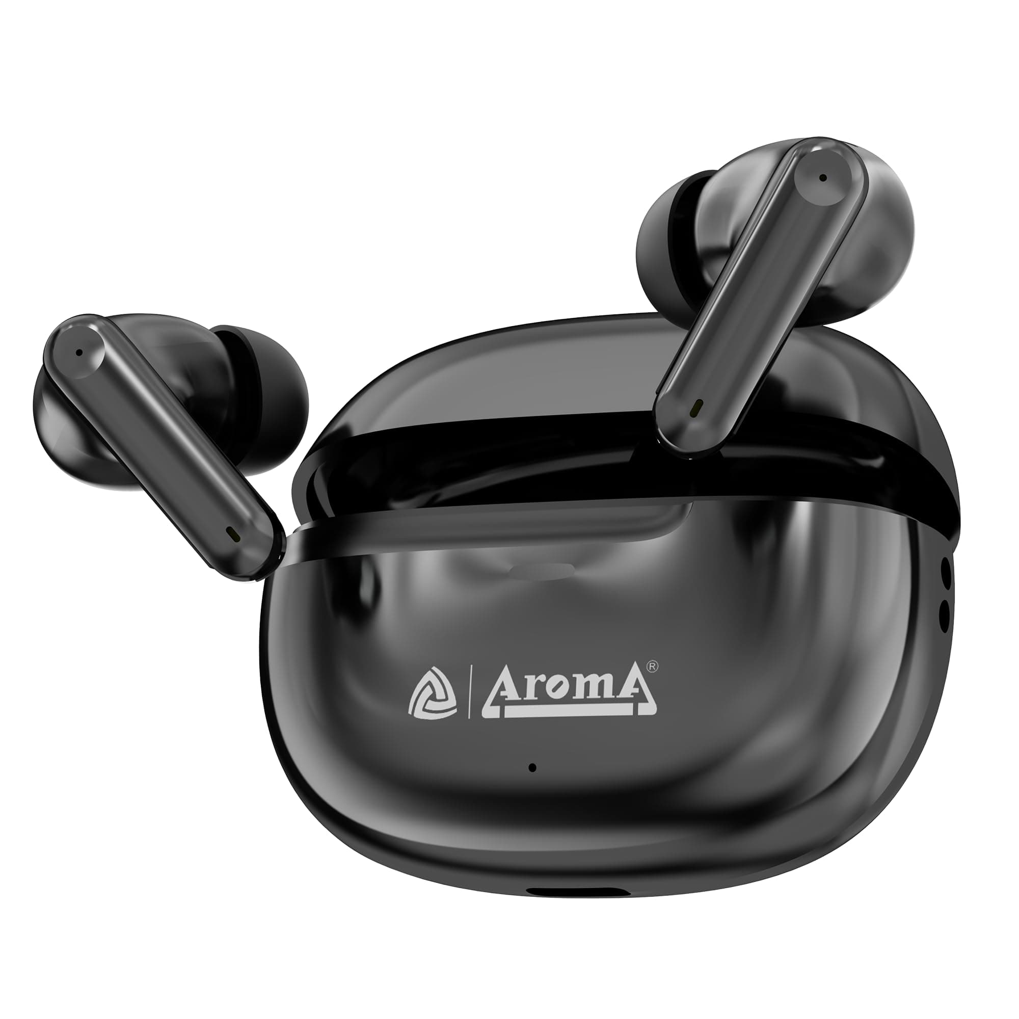 AROMA TWS3 Vibe V5.4 True Wireless Earbuds, Midnight Black | up to 60H Playtime, ENC, Fast Charging, Heavy Bass, Bluetooth