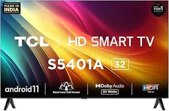 TCL 32 inch HD Smart Android TV, 32S5401A | Bezel-Less | HD Ready Smart Android LED TV