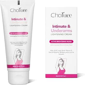 Charwee Intimate & Underarms Lightening Cream - 60ML | With Kojic Acid, Lactic Acid, and Vitamin E | Helps in Correcting Dark Spots & Uneven Skin | Li...
