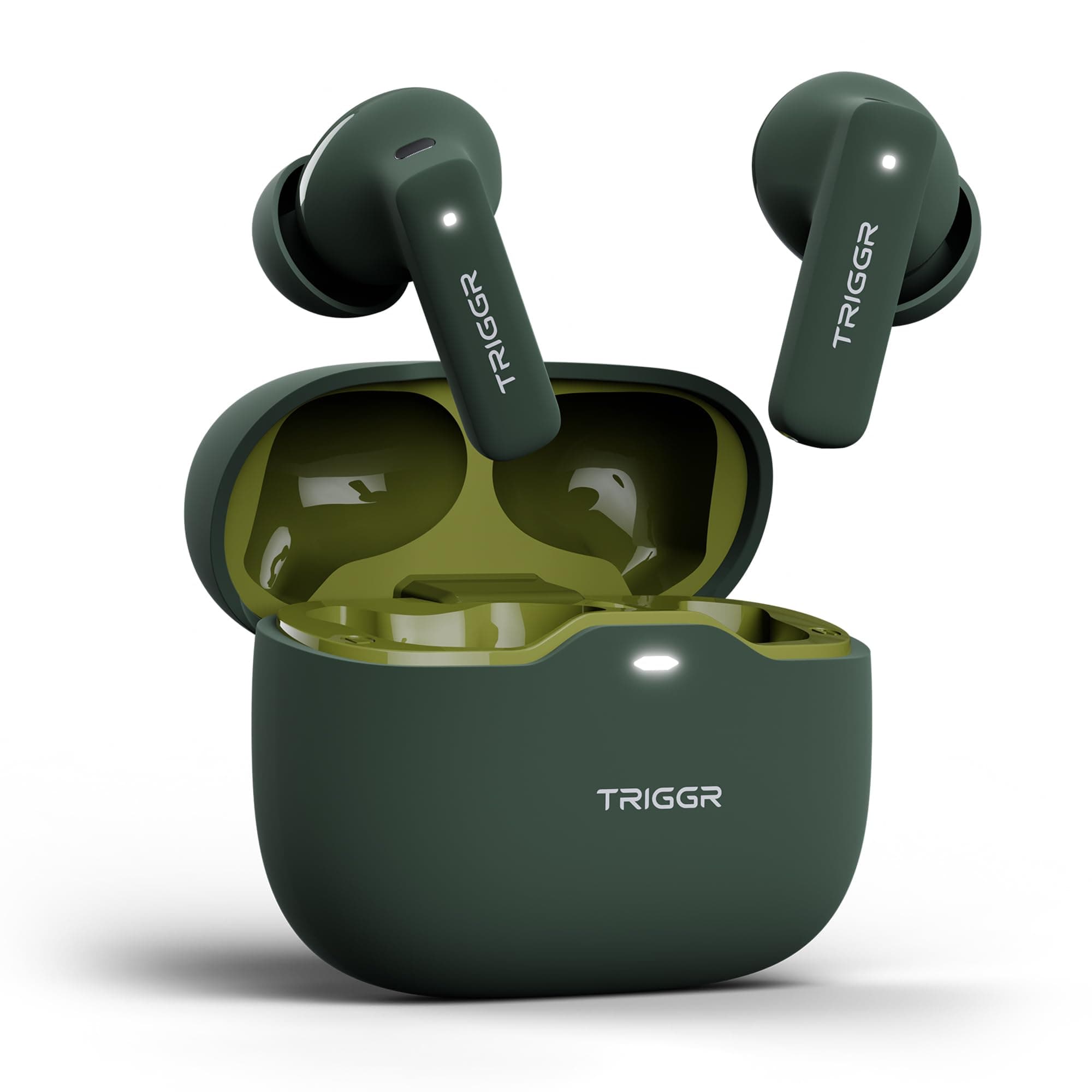 TRIGGR Apex S2 2025, Dual Pairing, 60H Battery, Preset EQ, Quad Mic ENC, Rubber Finish Bluetooth (Tiffany Green, True Wireless)