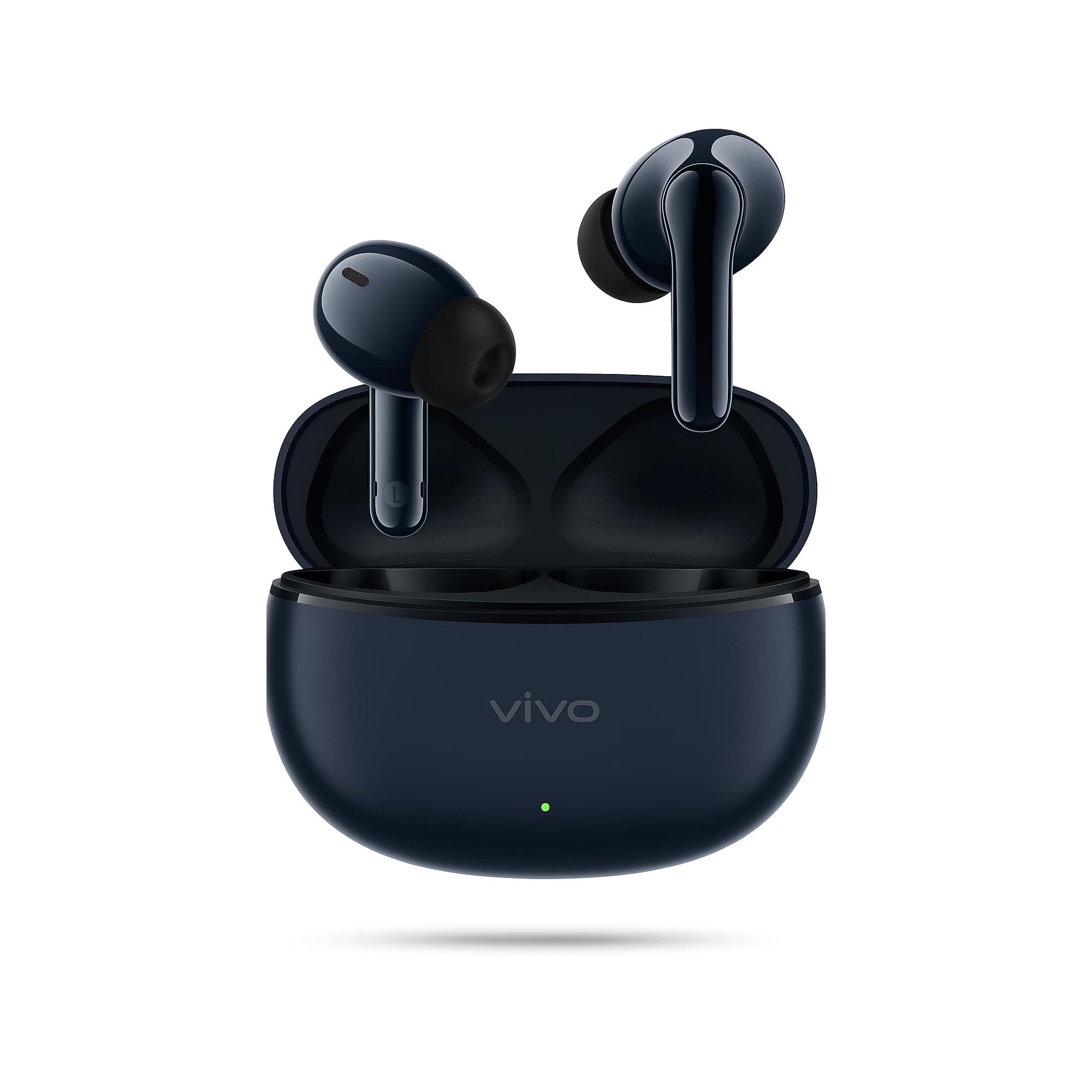 vivo True Wireless Bluetooth Earbuds with ANC, 42H Battery, 88ms Low Latency, Touch Control, IP54, Fast Charging, Bluetooth 5.3 TWS, USB Type-C – White & Black (Dark Indigo)