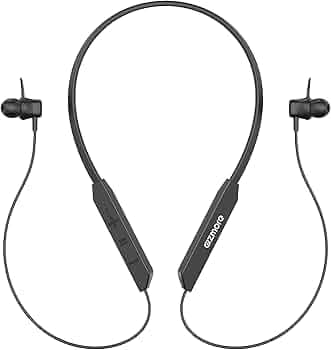 GIZMORE MN218 SLIMX Wireless Bluetooth 5.0 in Ear Neckband | 20 Hours Playtime | Dual Pairing | Deep Bass | Water Resistant Earphone