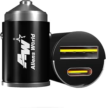 aliens world 100W PD30+QC4.0 Rocket Hidden Car Charger with Dual Output,100Watts Total, Fast Charging, Adapter for iPhone & Android Smartphones and Ta...