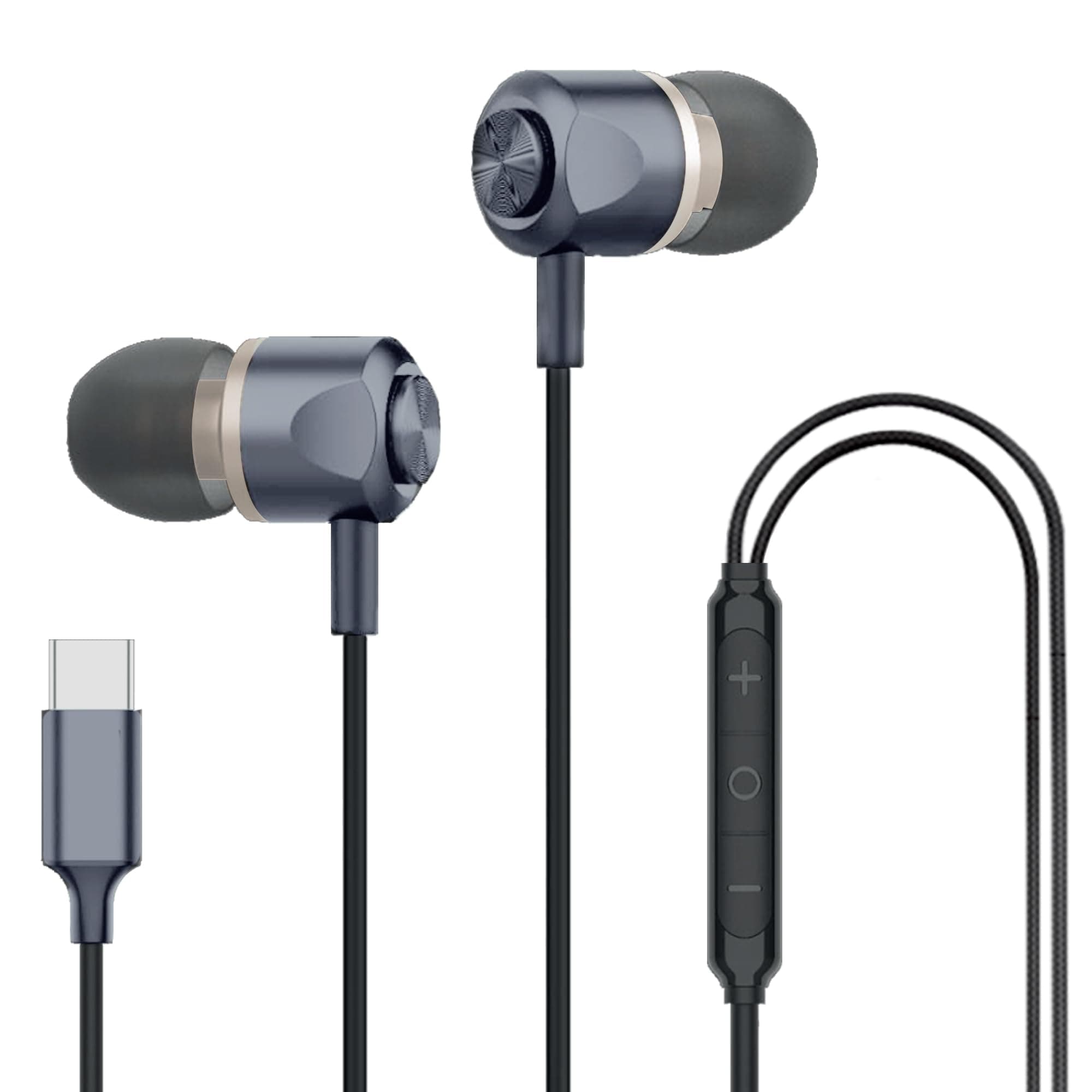 Kratos Tune V7 C Type Earphones Wired, Deep Bass Drivers Earphone, Inline Control Type c Headphones with Mic, Comfort Fit Type c Earphone with Volume ...
