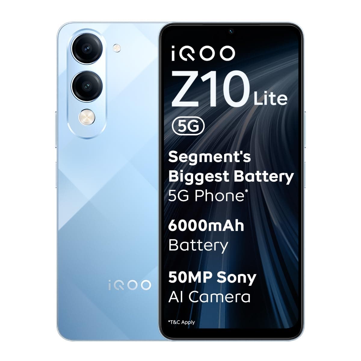 iQOO Z10 Lite 5G (Titanium Blue, 4GB RAM, 128GB Storage) | 6000 mAh Battery | Dimensity 6300 5G Processor with 433K+* AnTuTu Score | IP64 Rated & Mili...