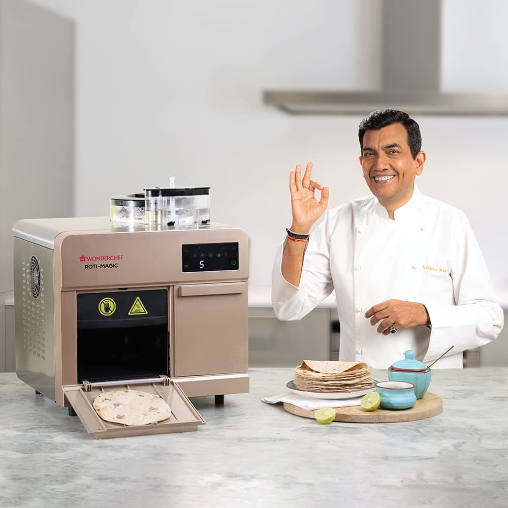 Wonderchef Roti-Magic, Fully Automatic Roti Maker, Hot Rotis from Dry Atta & Water, Kneads Atta & Rolls Perfect Rotis,1900 Watt, 2 Years Warranty