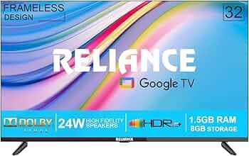Reliance 80 cm (32 inch) OLED Full HD Smart Google TV with Frameless Design & Voice Remote (RGT32GT8724FHD)