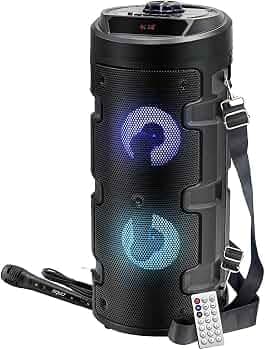 (Refurbished) Artis MS301 Wireless Bluetooth Portable Party Speaker with RGB Glow Lights, Wired Mic, Remote Control, FM Radio & Aux in/USB/TF Card Rea...