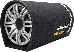 Hamaan HM-8AW 8-inch Rear Bass Tube Subwoofer with inbuilt Amplifier
