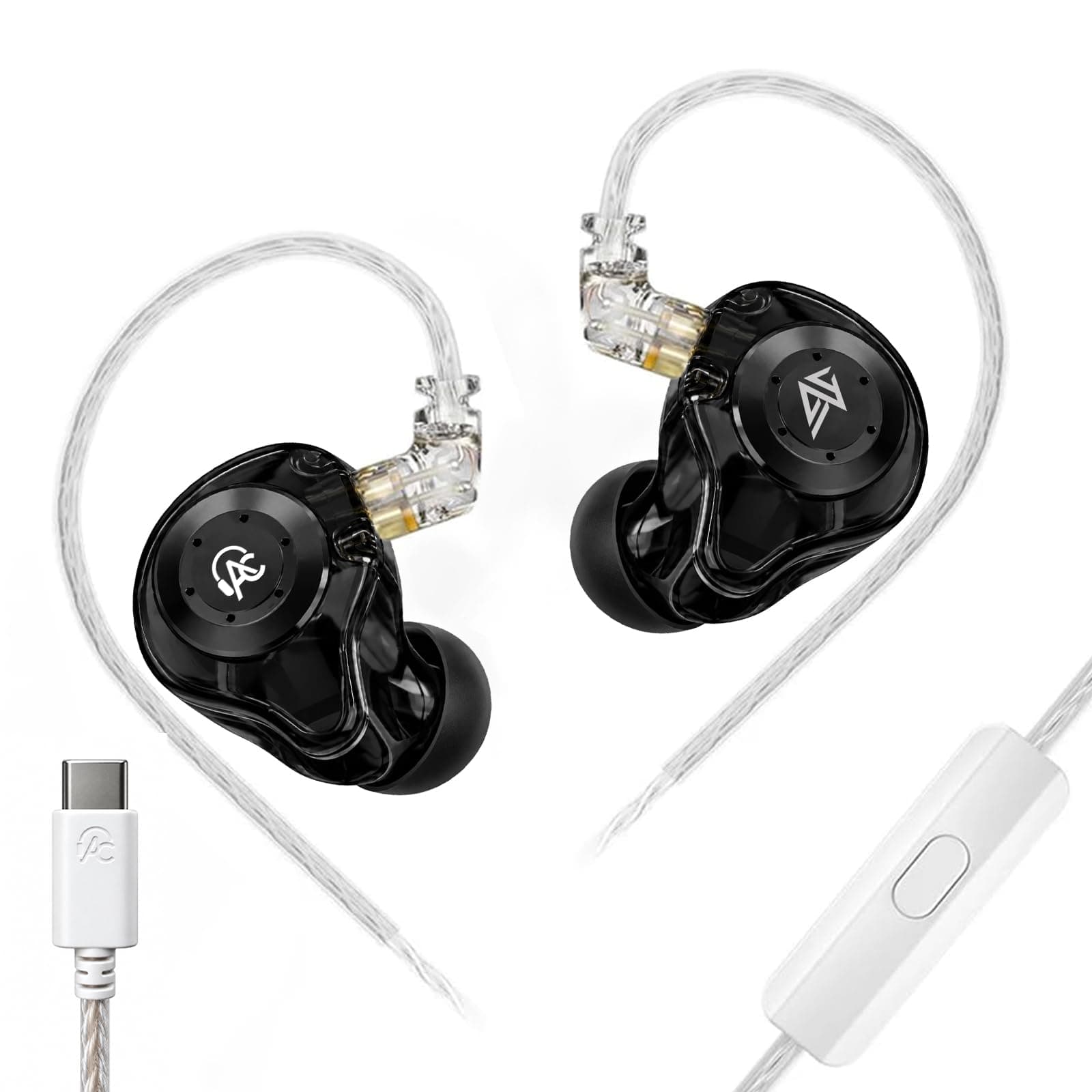 AUDIOCULAR x KZ EDX Pro HiFi Wired Type-C in-Ear Monitor (IEM) Earphones with KT02H20P DAC, Collab IEM, 10mm Dynamic Driver, My APP Supported, 2-Pin C...