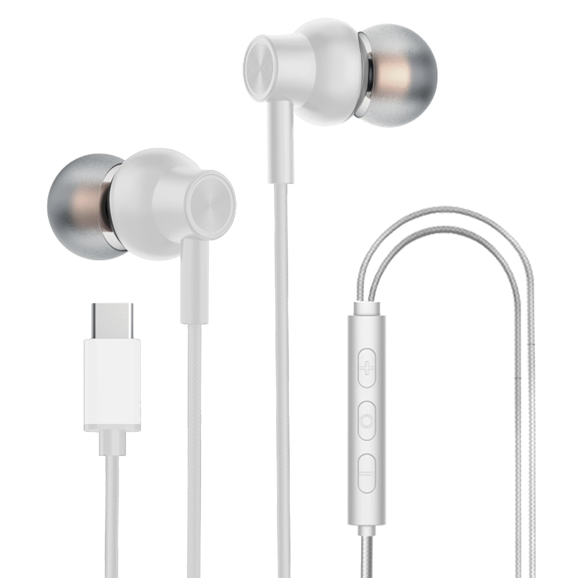 Kratos Tune V6 C Type Earphones Wired, 13mm Bass Drivers Earphone, Inline Control Type c Headphones with Mic, Comfort Fit Type c Earphone with Volume ...