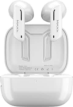 Maxx PX2 True Wireless Earbuds with Super Fast Charging Upto 56 Hrs Playtime, IPX6 Water and Sweat Resistant, Touch Control, (White)