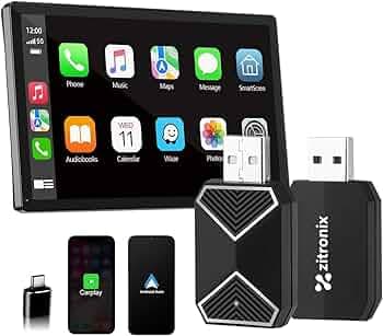 Zitronix Wireless Carplay Adapter, Android Auto Adpater for All Cars with Bluetooth 5.2 & WiFi for Wired to Wireless Carplay Device Connectivity Compa...
