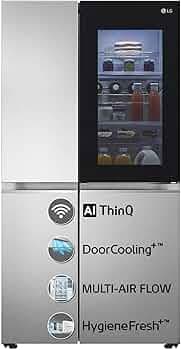 LG 655 L Frost-Free Inverter Compressor Wi-Fi Side-By-Side Door Refrigerator (GL-Q257BBSX, New Noble Steel, Door Cooling+, Hygiene Fresh+, Multi Air F...