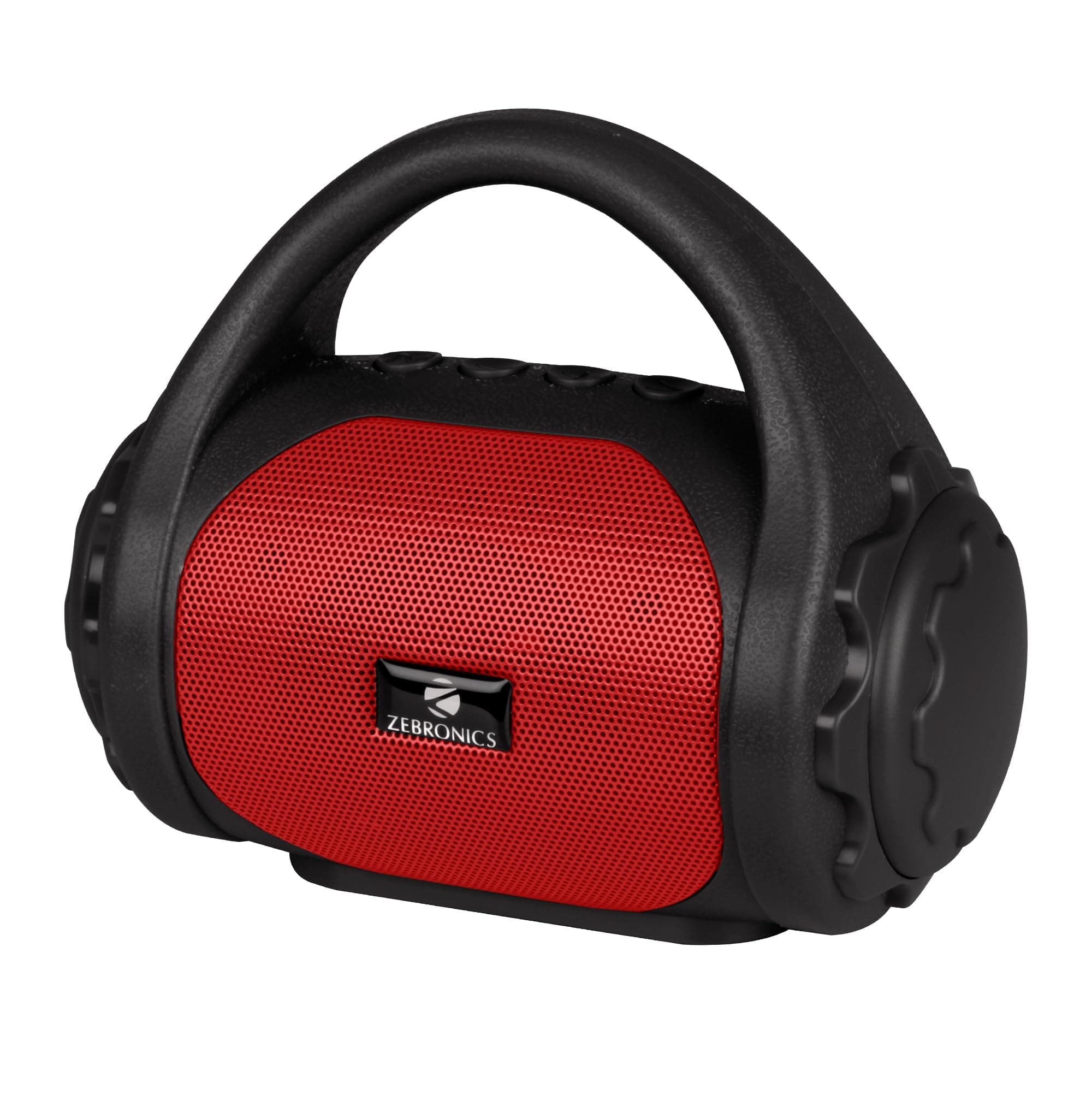 ZEBRONICS Zeb-County Wireless Bluetooth Portable Speaker with Supporting Carry Handle, USB, SD Card, AUX, FM & Call Function. (Black+Red)