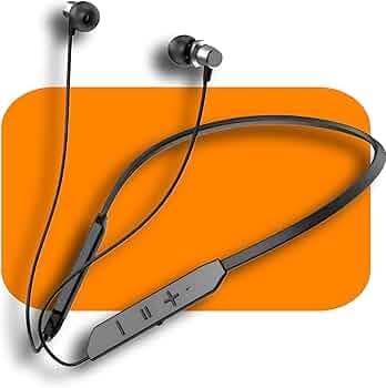 Navdevi BT Max Wireless Bluetooth Neckband Earphones, 30 Hours* Playtime, Extra Bass, Incoming Call Vibration, with Mic, IPX4, Black