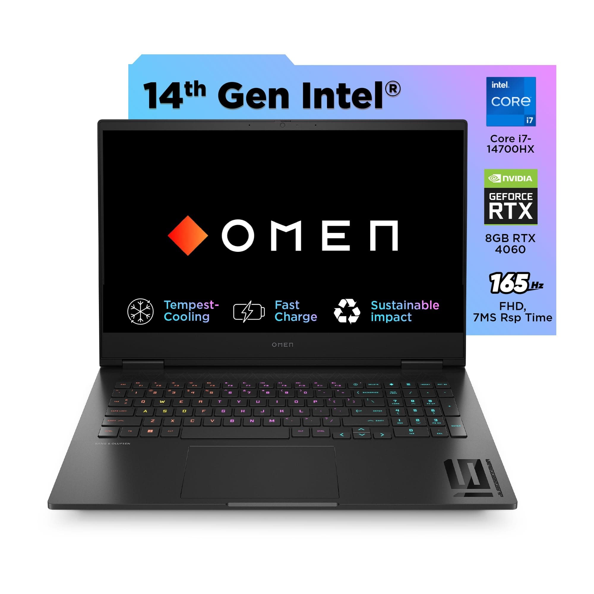 HP OMEN Gaming Laptop, Intel Core i7-14700HX (14th Gen), 8GB RTX 4060 GPU, 16.1-inch (40.9 cm), 140W, FHD, IPS, 165Hz, 300 nits, 16GB DDR5, 1TB SSD, R...