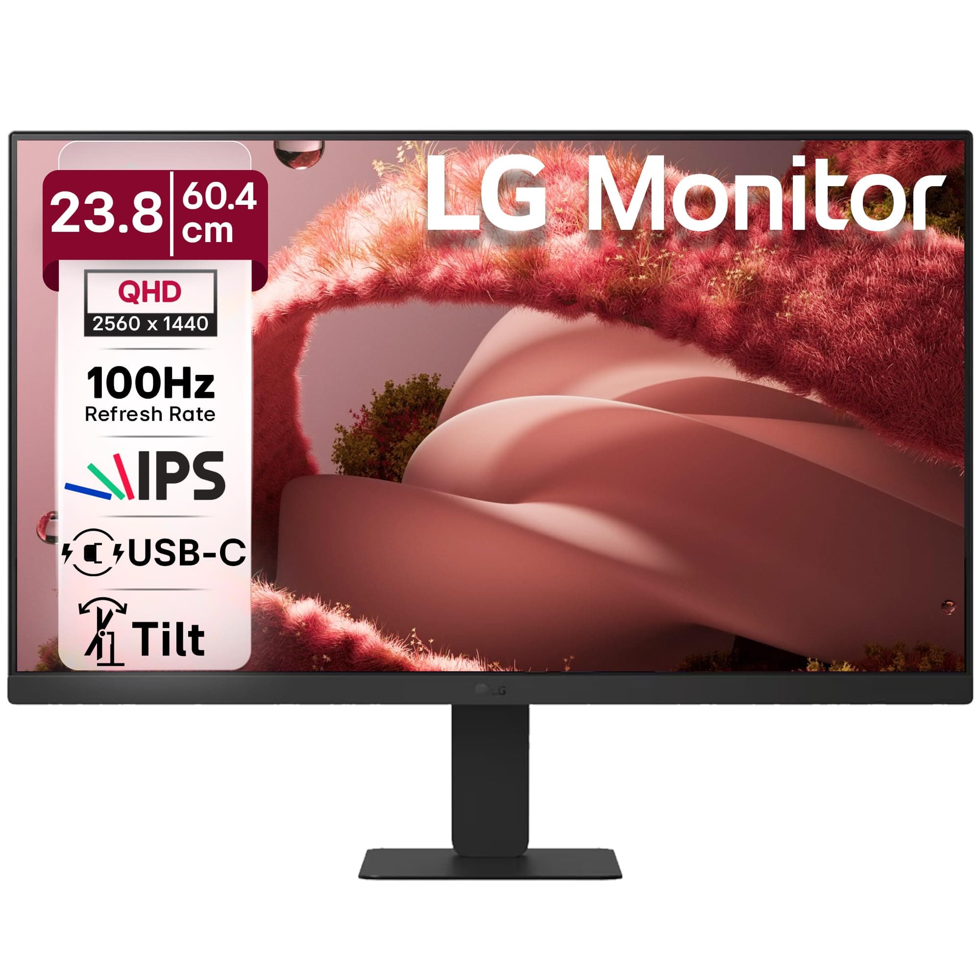 LG 24U631A IPS QHD (2560x1440) Monitor, 24 Inch, 100Hz, sRGB 99% (Typ.), HDR10, USB-C with PD 15W, HDMI, 3 Side Virtual Borderless, Head Phone Out, Re...